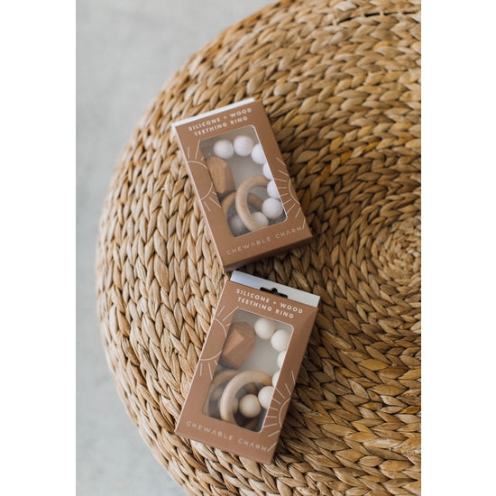 Hayes Silicone + Wood Teether Ring | Terra Cotta