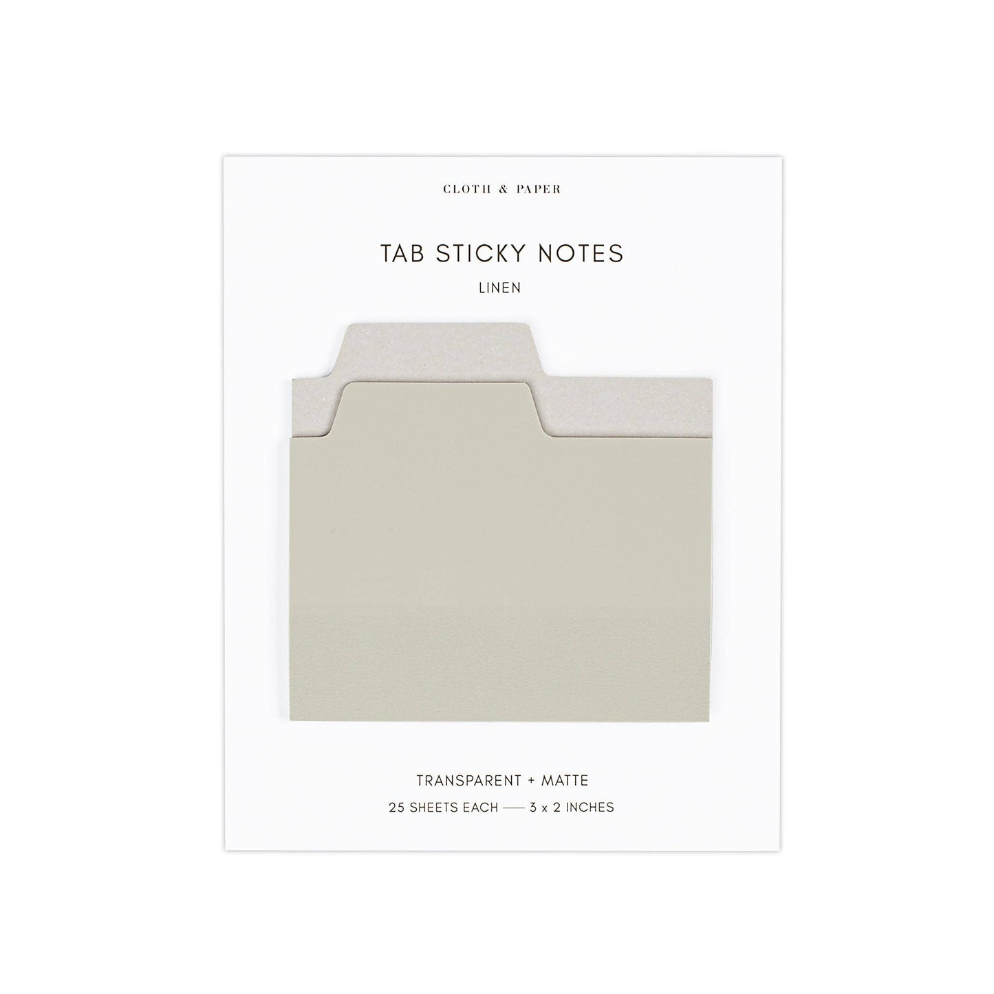Blank Tab Sticky Note Set | Linen
