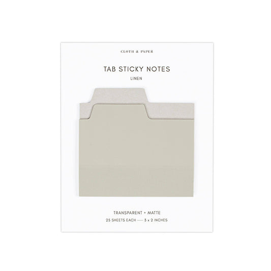 Blank Tab Sticky Note Set | Linen