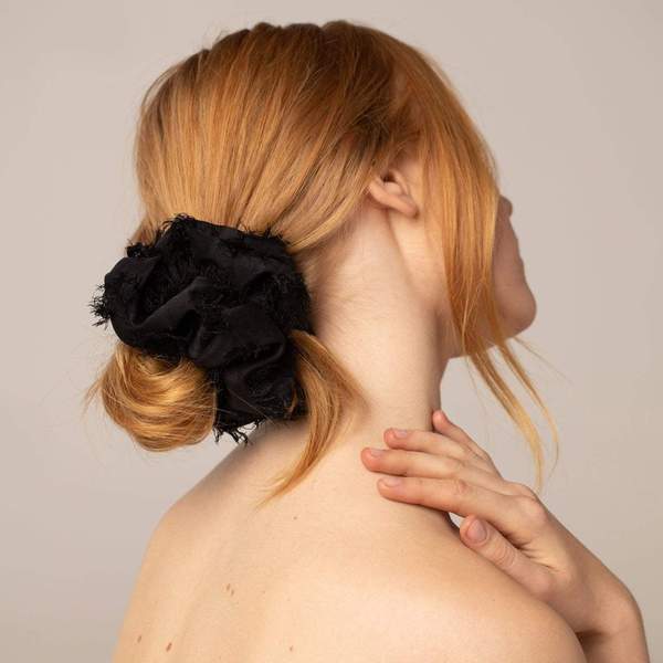 Brunch Scrunchie | Frayed Black